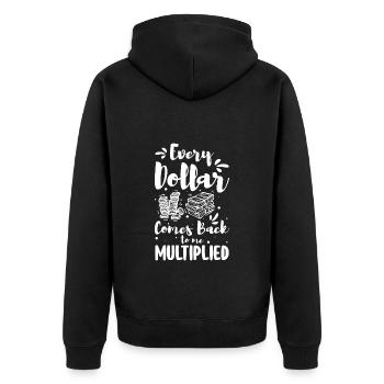 Rich Finance Dollar Santé - Veste à capuche bio Premium Unisexe - noir - Dos - Nico (187cm)