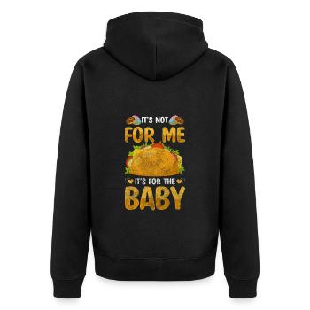 Pregnant Mom Parents Belly - Unisex Premium Organic Zip Hoodie - black - Back - Nico (187cm)