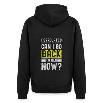 Student Hochschule Computer Party - Unisex Premium Bio Zip Hoodie - Schwarz - Hinten - Nico (187cm)