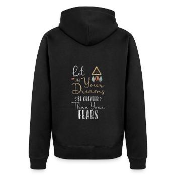 Dream Feather Happiness Sleeping - Unisex Premium Organic Zip Hoodie - black - Back - Nico (187cm)