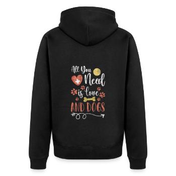 Dog Owner Pet Lover - Unisex Premium Organic Zip Hoodie - black - Back - Nico (187cm)
