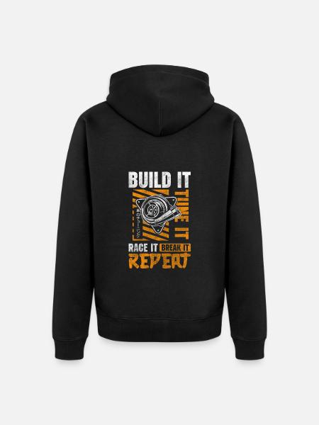 Tuning mechanic classic - Unisex Premium Organic Zip Hoodie - black