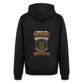 Spider Pet Phobia - Unisex Premium Organic Zip Hoodie - black - Back - Nico (187cm)