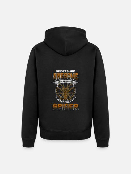 Spider Pet Phobia - Unisex Premium Organic Zip Hoodie - black