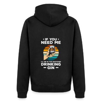 Alcohol Drinks Martini Schnapps - Unisex Premium Organic Zip Hoodie - black - Back - Nico (187cm)