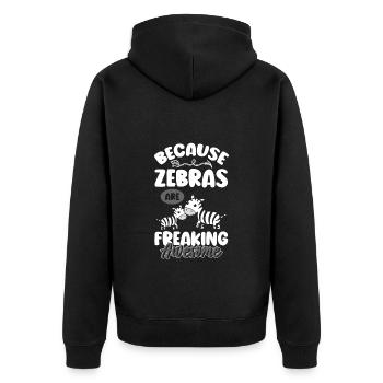 Zebra Horses Militants des droits des animaux - Veste à capuche bio Premium Unisexe - noir - Dos - Nico (187cm)
