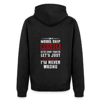 Model Making Remote Control RC Ship Yacht - Unisex Premium Organic Zip Hoodie - black - Back - Nico (187cm)