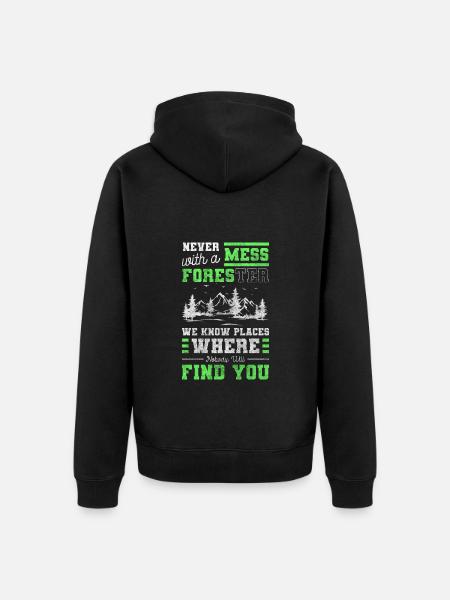 Waldarbeiter Wälder Baum - Unisex Premium Bio Zip Hoodie - Schwarz