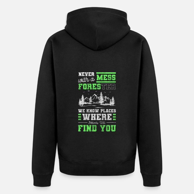 Waldarbeiter Wälder Baum - Unisex Premium Bio Zip Hoodie - Schwarz