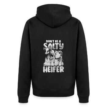 Cow, animal, calf, grazing animal - Unisex Premium Organic Zip Hoodie - black - Back - Nico (187cm)