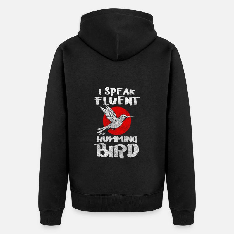 Symbole d'amour des colibris - Veste à capuche bio Premium Unisexe - noir