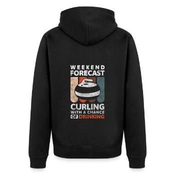 Sport Winter Stock Sportlich - Unisex Premium Bio Zip Hoodie - Schwarz - Hinten - Nico (187cm)