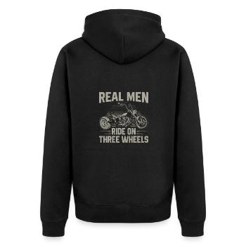 Trike - Unisex Premium Organic Zip Hoodie - black - Back - Nico (187cm)