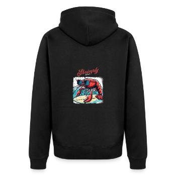 Crevettes, le meilleur jeu de mots - Veste à capuche bio Premium Unisexe - noir - Dos - Nico (187cm)