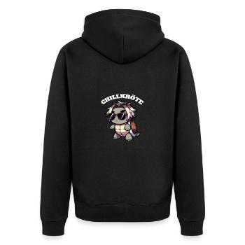 Chill Toad Turtle - Unisex Premium Organic Zip Hoodie - black - Back - Nico (187cm)