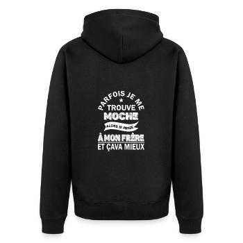 Parfois je me trouve moche t-shirt humoristique - Veste à capuche bio Premium Unisexe - noir - Dos - Nico (187cm)
