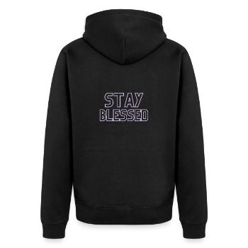 SPREAD THE GOSPEL SHIRT HAVE FAITH - Unisex Premium Bio Zip Hoodie - Schwarz - Hinten - Nico (187cm)