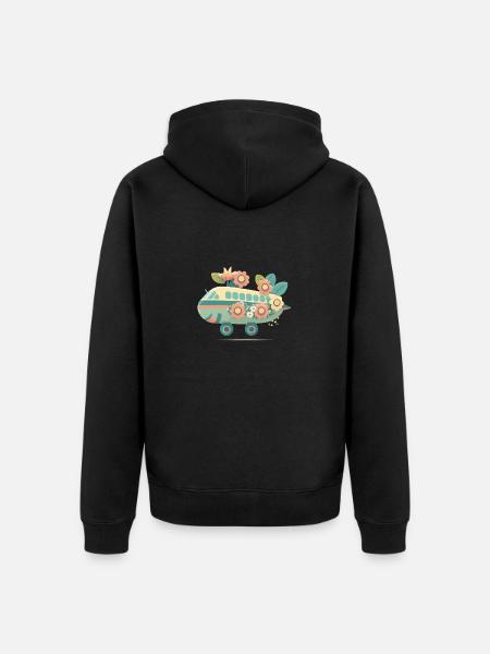 Good Mood Flyer 1 - Unisex Premium Organic Zip Hoodie - black