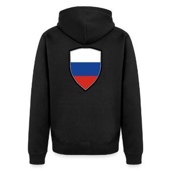 DRAPEAU BLASON DE LA RUSSIE - Veste à capuche bio Premium Unisexe - noir - Dos - Nico (187cm)
