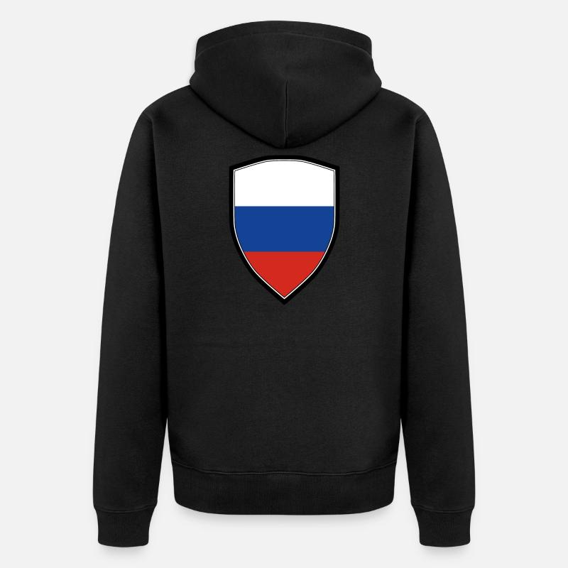 DRAPEAU BLASON DE LA RUSSIE - Veste à capuche bio Premium Unisexe - noir