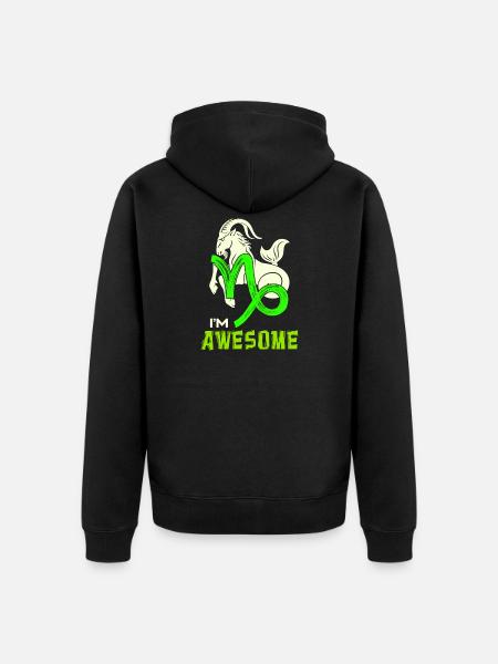 Cool Steinbock Statement Tierkreiszeichen Esoterik - Unisex Premium Bio Zip Hoodie - Schwarz