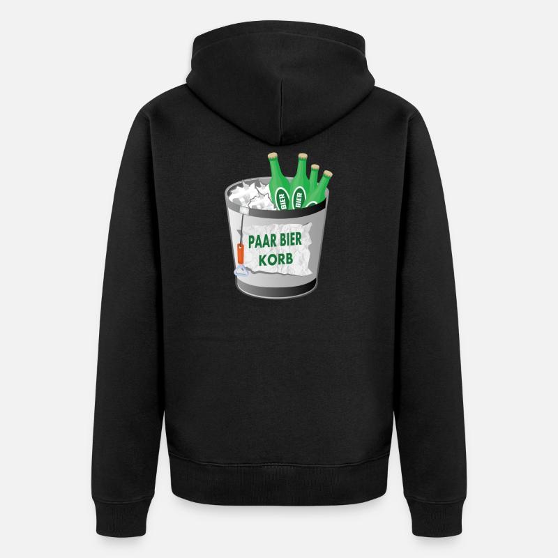 Paar Bier Korb - Unisex Premium Bio Zip Hoodie - Schwarz