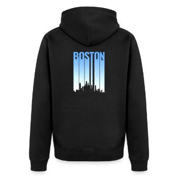 Boston Skyline Classic T-Shirt - Unisex Premium Organic Zip Hoodie - black - Back - Nico (187cm)