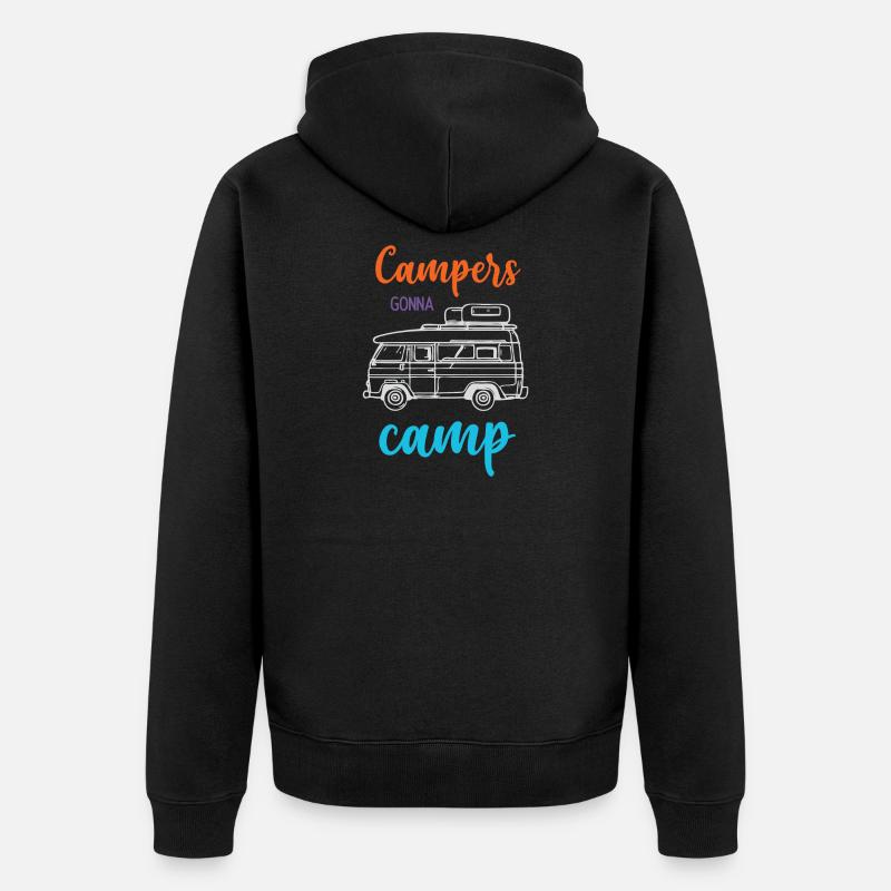 Campeurs qui vont au camp - Veste à capuche bio Premium Unisexe - noir
