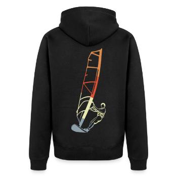 Drôle de véliplanchiste garçon - Veste à capuche bio Premium Unisexe - noir - Dos - Nico (187cm)
