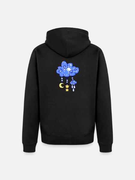 Nachtwolke - Unisex Premium Bio Zip Hoodie - Schwarz