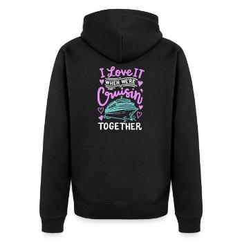 Kreuzfahrt Reise Familie Paare - Unisex Premium Bio Zip Hoodie - Schwarz - Hinten - Nico (187cm)