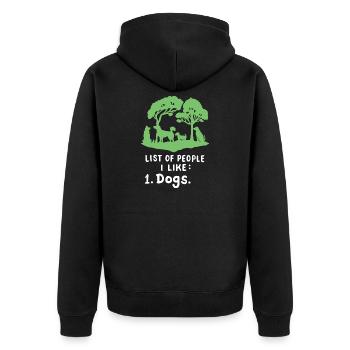 Hundeliebhaber Hundebesitzer - Unisex Premium Bio Zip Hoodie - Schwarz - Hinten - Nico (187cm)