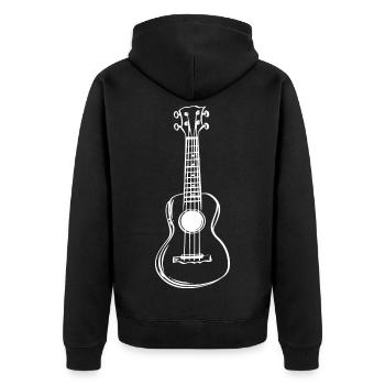Ukulele Drawing - Unisex Premium Organic Zip Hoodie - black - Back - Nico (187cm)