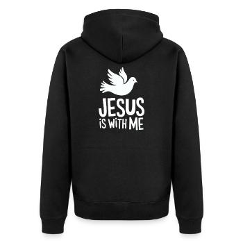Jésus est avec moi - Veste à capuche bio Premium Unisexe - noir - Dos - Nico (187cm)