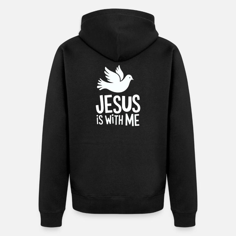 Jésus est avec moi - Veste à capuche bio Premium Unisexe - noir