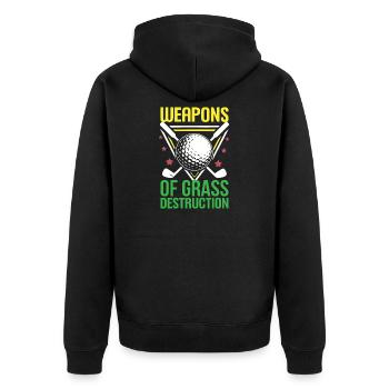 Golf - Armes de destruction de l’herbe - Veste à capuche bio Premium Unisexe - noir - Dos - Nico (187cm)