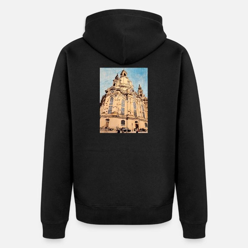 Église Notre-Dame de Dresde - Veste à capuche bio Premium Unisexe - noir