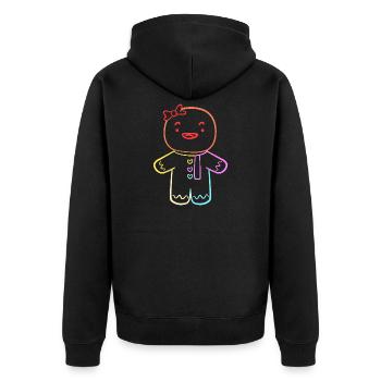 Gingerbread Christmas Gingerbread Man Gingerbread - Unisex Premium Organic Zip Hoodie - black - Back - Nico (187cm)