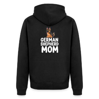 German Shepherd Mom Dog Mom Shepherd Dog - Unisex Premium Organic Zip Hoodie - black - Back - Nico (187cm)