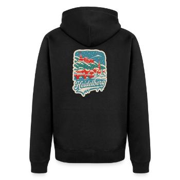 Paysage hivernal de Heidelberg - Veste à capuche bio Premium Unisexe - noir - Dos - Nico (187cm)