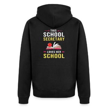 Secrétaire de l’école Secrétaire de l’école - Veste à capuche bio Premium Unisexe - noir - Dos - Nico (187cm)