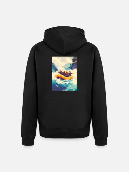 Rafting Expedition in Wild Rapids - Unisex Premium Organic Zip Hoodie - black