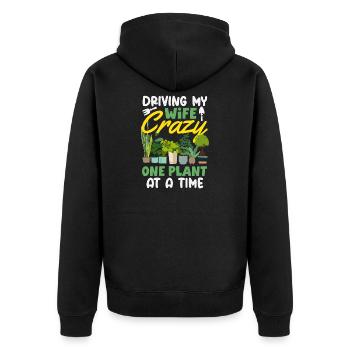 Garden & Plant Lovers Gifts - Unisex Premium Organic Zip Hoodie - black - Back - Nico (187cm)