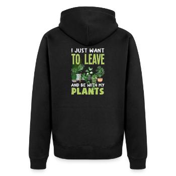 Garten- Und Pflanzenliebhaber Geschenke - Unisex Premium Bio Zip Hoodie - Schwarz - Hinten - Nico (187cm)