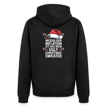 L’inflation rencontre le moche pull de Noël - Veste à capuche bio Premium Unisexe - noir - Dos - Nico (187cm)