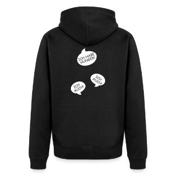 Annonce de la grossesse Maman des triplés Maman - Veste à capuche bio Premium Unisexe - noir - Dos - Nico (187cm)