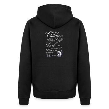 Les enfants sont un verset biblique offert - Veste à capuche bio Premium Unisexe - noir - Dos - Nico (187cm)