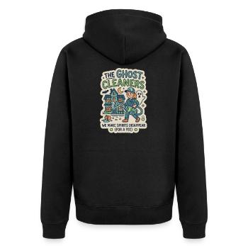Ghost Cleaner Ghost Hunter Humor - Unisex Premium Organic Zip Hoodie - black - Back - Nico (187cm)