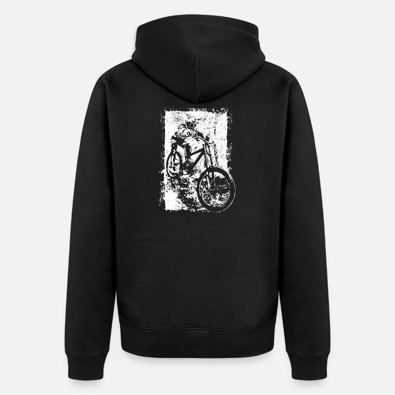 BMX VTT Descente Grunge Silhouette Grunge - Veste à capuche bio Premium Unisexe - noir