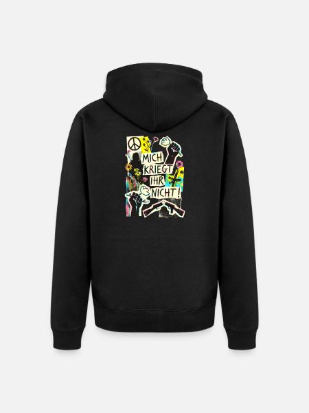 Frieden Demo Gegen Krieg - Unisex Premium Bio Zip Hoodie - Schwarz